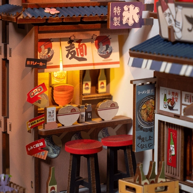Cale-livre puzzle 3D Sakura Lane avec vin