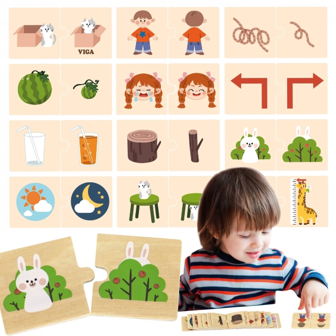 Puzzle en bois avec images d'opposés VIGA