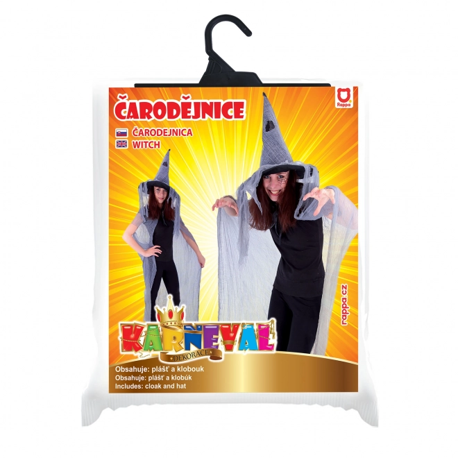 Cape de sorcier avec chapeau pour adultes