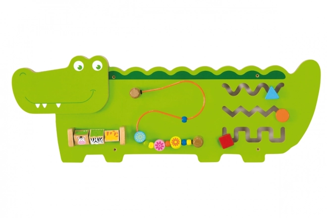 Tableau d'activités / panneau mural en bois - crocodile