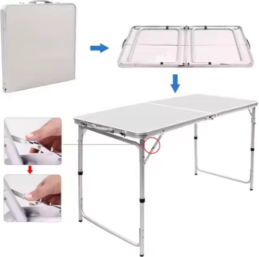 Table de camping pliable en aluminium 120x60 cm