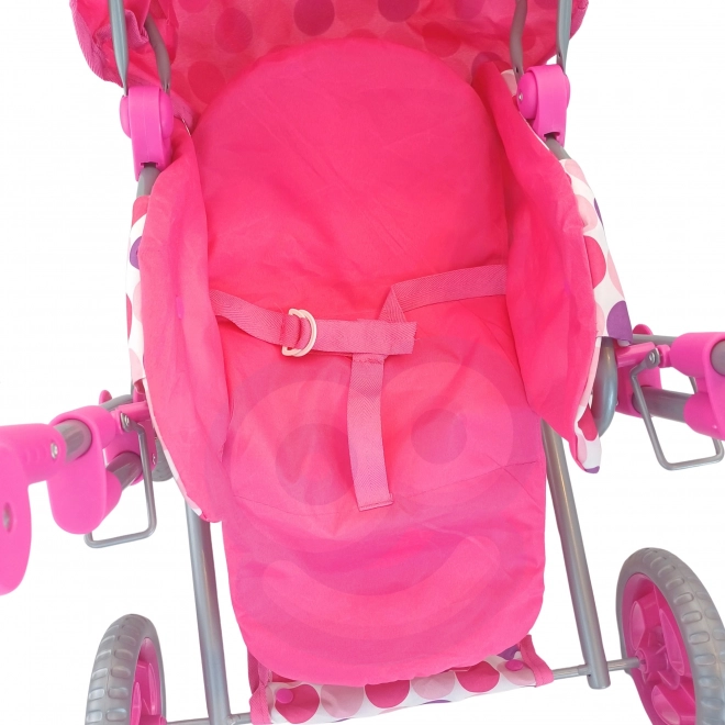 poussette pour poupées 3-en-1 rose avec pois