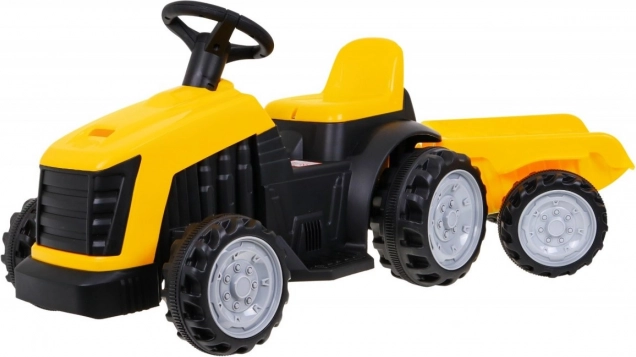 Tracteur à pédales pour enfants avec remorque – jaune