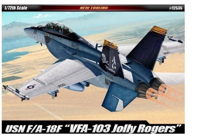 Modèle d'avion en plastique F/A-18F USN VF-103 Jolly Rogers