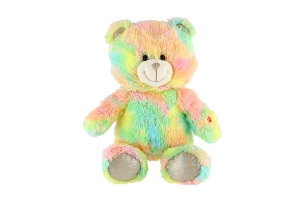 Peluche arc-en-ciel ours rêveur 40cm à piles avec lumière et son en sac