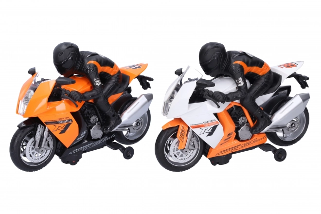 Moto de course avec cavalier 28 cm