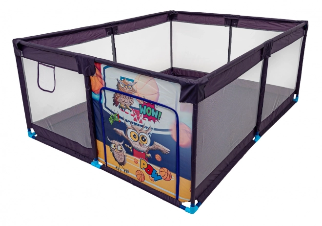 Parc Rectangulaire Sportif Hibou Doux pour Enfants