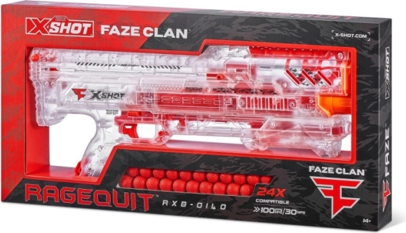 X-Shot FAZE CLAN Ragequit Round blaster transparent pour balles en mousse