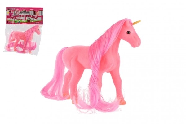 Peluche de licorne avec peigne 14cm dans un sac