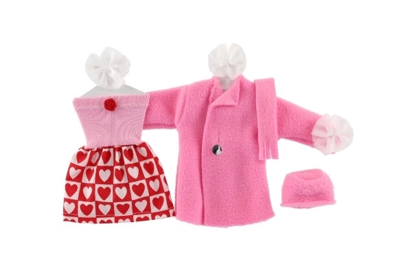 Robes/Vêtements - robes, manteau et bonnet pour poupées assortiment sur carte 22x21cm