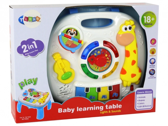 Tableau interactif éducatif 2 en 1 pour tout-petits girafe