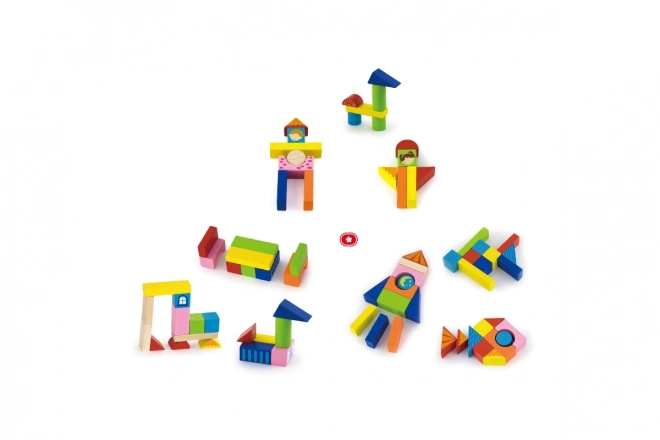 Jeu de construction en bois 75 blocs - ville