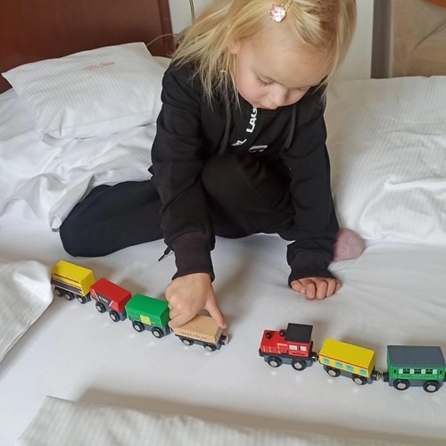 Trains en bois avec wagons - 3 locomotives et 9 wagons