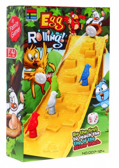 Jeu de société "Œuf tombant" pour enfants 3+ Course d'oiseaux + 4 pions + dés + figurine œuf