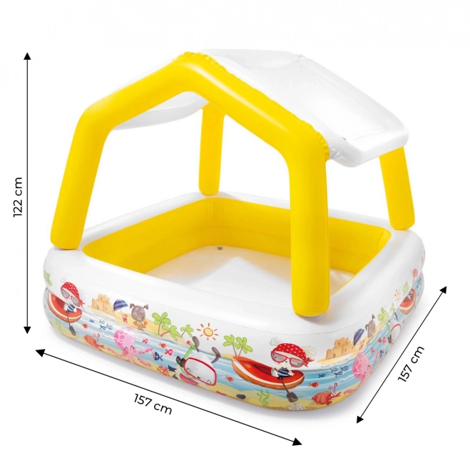 57470NP Piscine avec toit ensoleillé