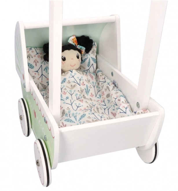 Poussette en bois pour poupées