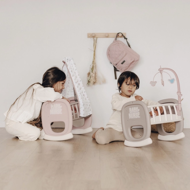 Smoby Baby Nurse berceau avec mobile pour poupées