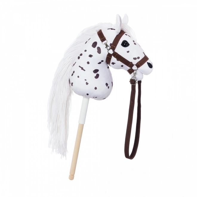 Cheval à bâton Hobby Horse de la collection HOPPIHORSE Sport Edition en couleur léopard blanc