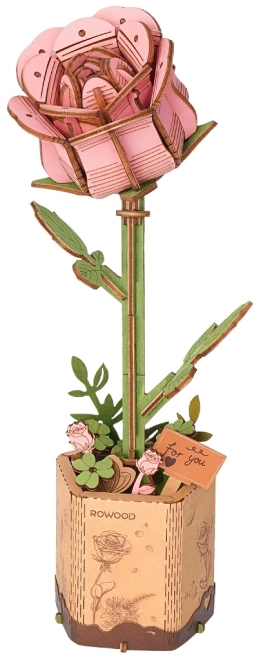Puzzle 3D en bois RoboTime Rose rose