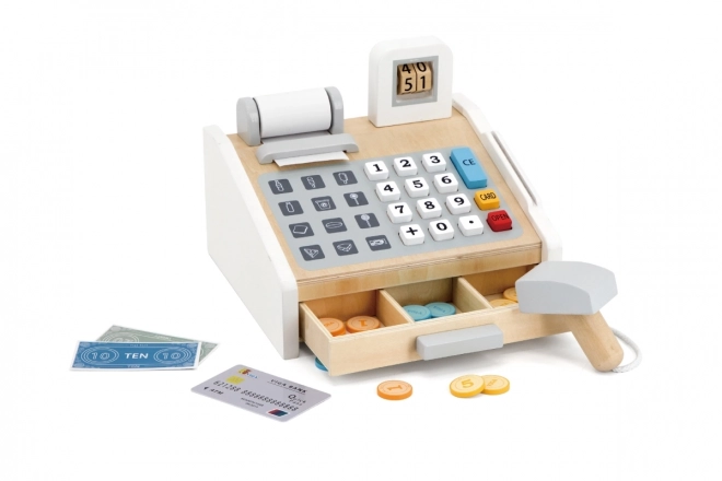 Caisse enregistreuse en bois VIGA gris-blanc