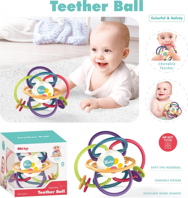 Jouet à hochet avec anneau de dentition Ball