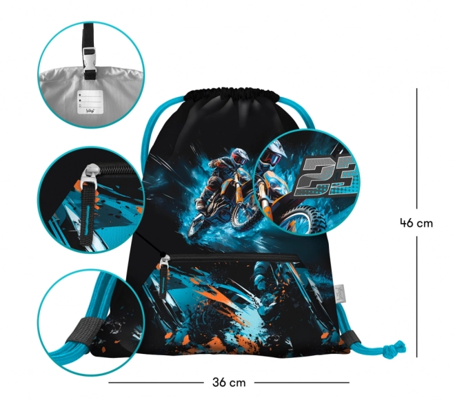 BAAGL Sac à cordon avec poche - Moto
