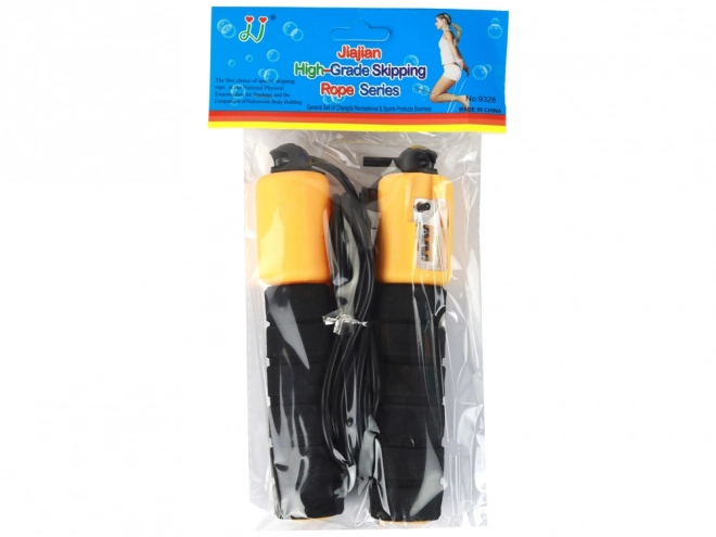 Corde à Sauter Noir-Orange avec Compteur Fitness