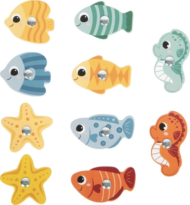 Petite jambe jeu de pêche de poissons