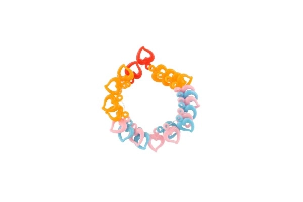 Perles en plastique cœur, lettres avec ficelle 2 types dans un sac 6,5x11x1cm