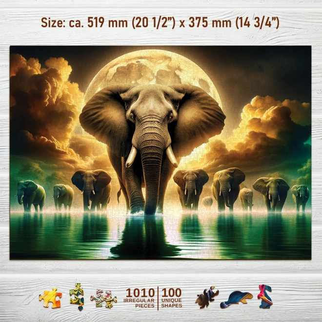 Puzzle en bois WOODEN CITY Rêves d'éléphant 1010 pièces