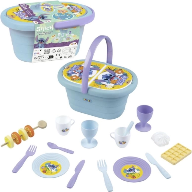 Panier de pique-nique pour enfants STITCH avec accessoires