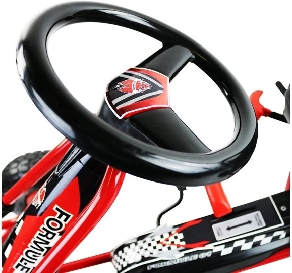 Kart à pédales pneumatique + Pneus gonflables + Siège réglable – Rouge