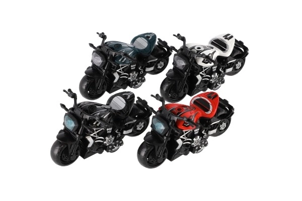 Moto métal/plastique 10 cm à rétro-friction mixte couleurs