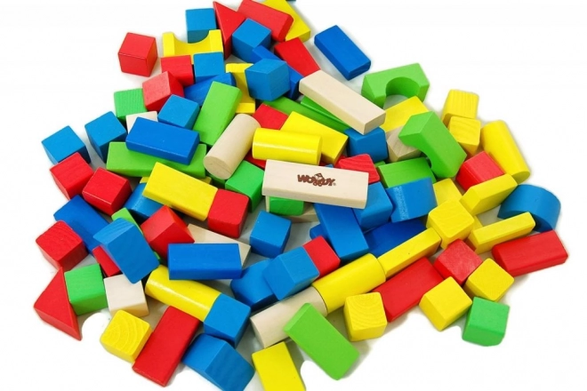 Cubes en bois dans un seau de 100 pièces
