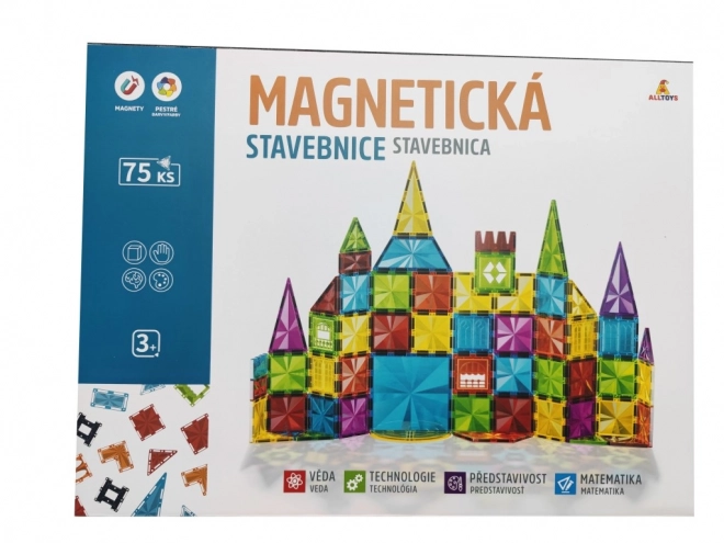 Jeu de construction magnétique pour enfants - 75 pièces