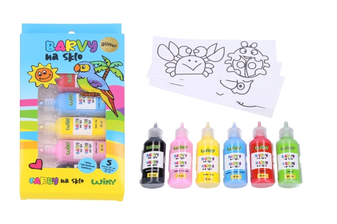 Peinture pour verre glitter 5+1 22ml