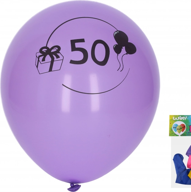 Ballons de 30 cm avec le chiffre 50, assortiment de couleurs – lot de 5 pièces
