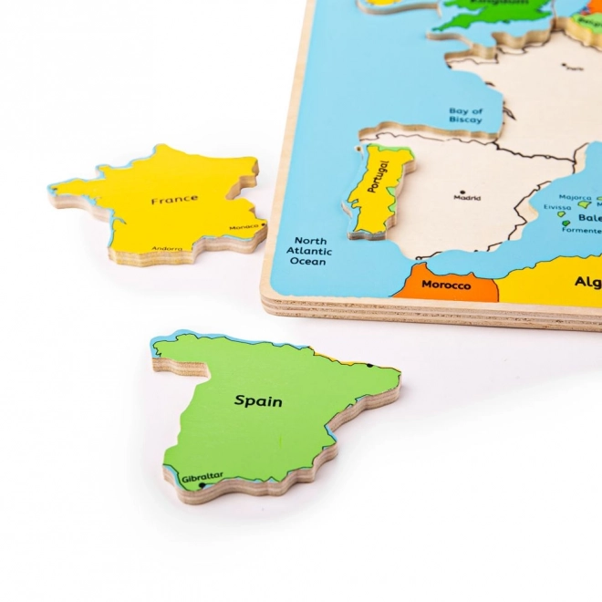Bigjigs Toys Puzzle en bois carte de l'Europe 25 pièces