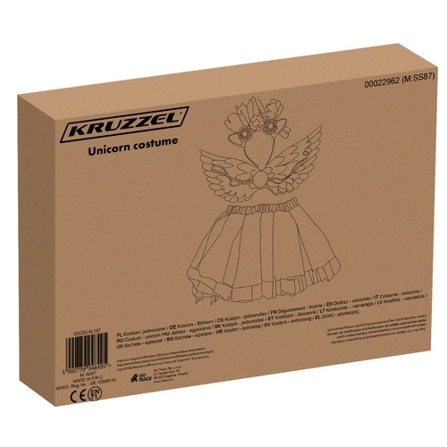 Costume de Licorne avec jupe arc-en-ciel et ailes
