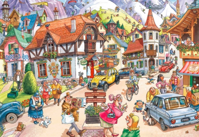 Puzzle Wasgij Mystery: Folie en montagne - 1000 pièces