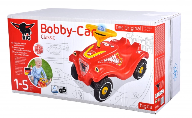 Voiture Bobby Car de pompier avec sonorisation