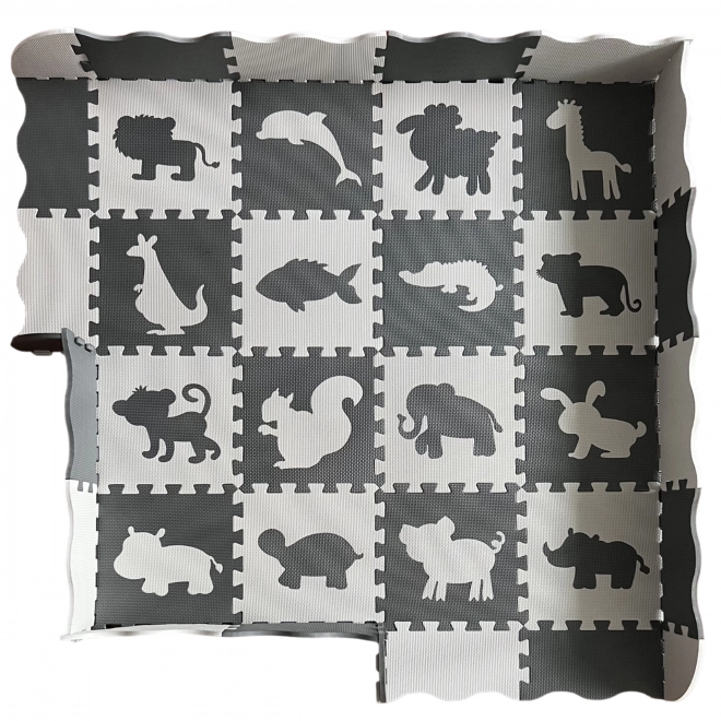 Tapis de jeu en mousse contrastée animaux puzzle Woopie