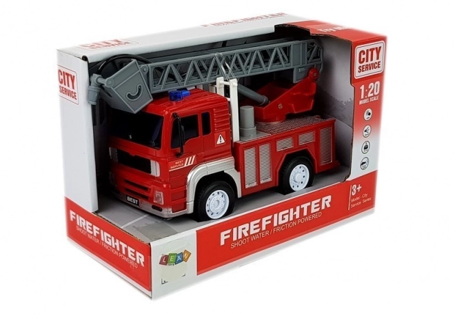 Camion de Pompiers avec Transmission à Friction et Effets Sonores