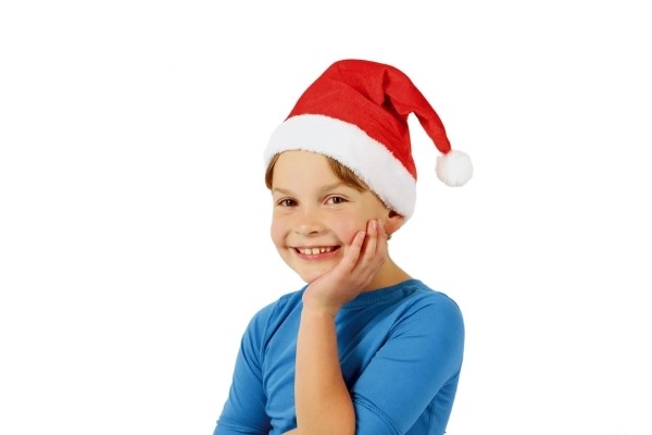 Tissu de bonnet de Noël pour enfants diamètre 25 cm sur carte de carnaval