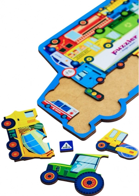 WOODLIKA Puzzle en bois Monde des moyens de transport 18 pièces