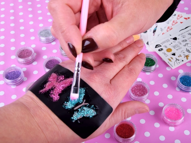Grande trousse de tatouages pailletés pour enfants