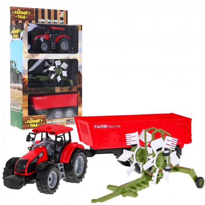 Tracteur avec remorque basculante pour enfant 3+ Pièces mobiles + Friction motrice
