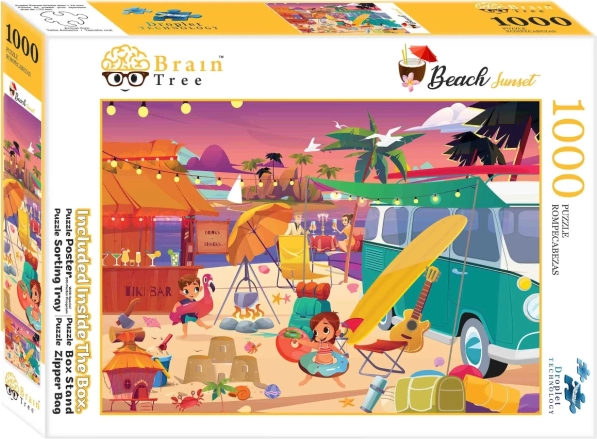Puzzle BRAIN TREE Coucher de soleil sur la plage 1000 pièces
