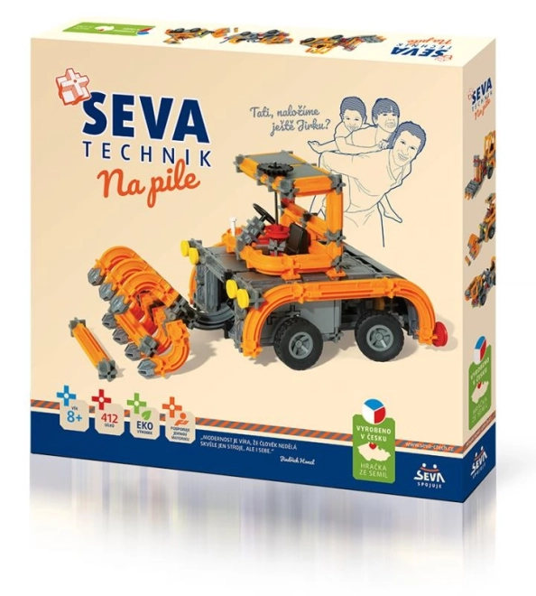 Stavebnice SEVA TECHNIK À la scie en plastique 412 pièces dans une boîte 36x34x5cm