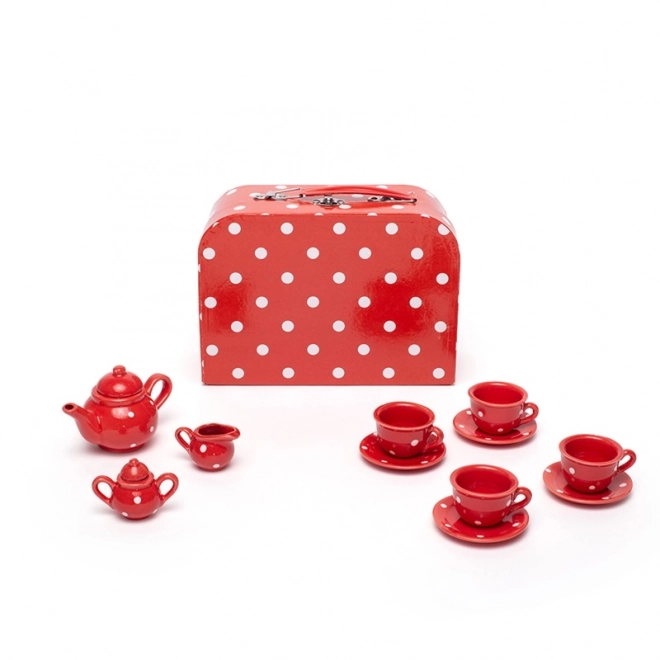 Bigjigs Toys set à thé rouge à pois